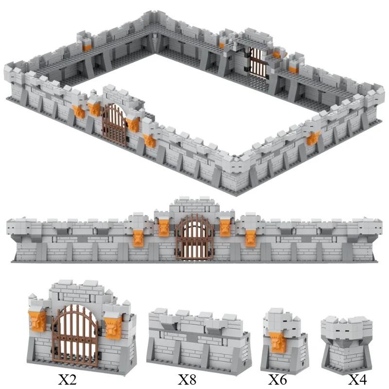MOC fortress castle modular city wall tower turret medieval siege equipment soldier doll sceneparty favors ideal for children birthday