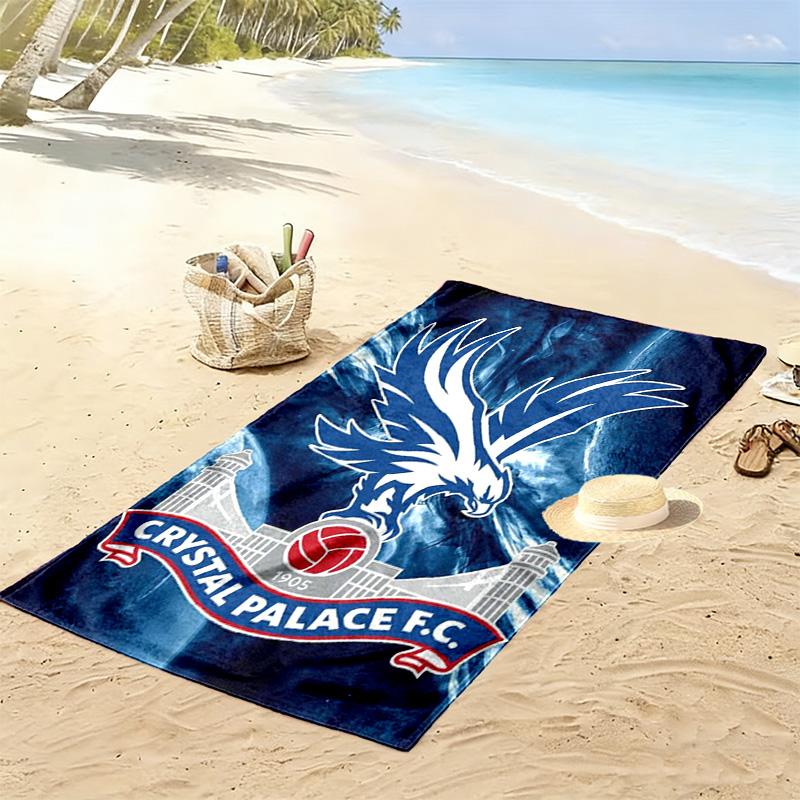Serviette de plage imprimée Crystal Palace, Grande serviette douce à séchage rapide pour la plage, le camping, la natation