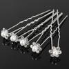 20Pcs Wedding Bridal Faux Pearl Rhinestone Flower Hair Stick Pins Clips Silver Color Jewelry