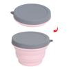 1L Portable Collapsible Silicone Bowl with Lid Food Storage Containers for Outdoor Camping Travel HikingPink