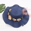 Fashion Summer Wavy Straw Hat Women's Sun CapBeach Eaves Flower Bow Caps