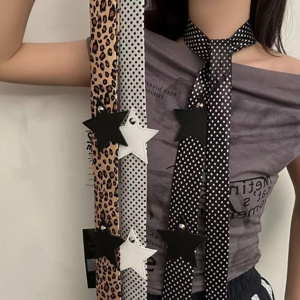 Spicy Girl Leopard Print Scarf Star Long Vintage Scarf Classic Scarf Hairband  Daily Wear
