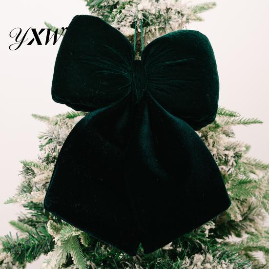 Festliche Samtschleife Weihnachtsdekoration Mehrgrößen-Design Stoff Klassische Farbe Handgemacht 3D-Form Schleifenknoten Dekoration Geschenkverpackung