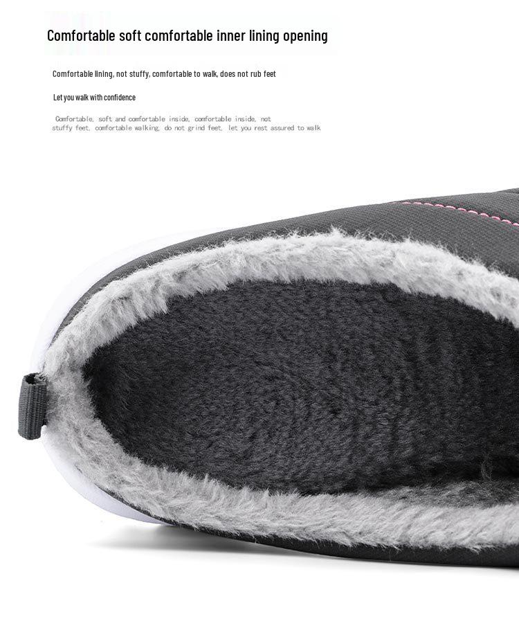 Men's Winter Plush Waterproof Slippers, Wide Fit Sizes 45-48, Non-Slip for Indoor and Outdoor Use