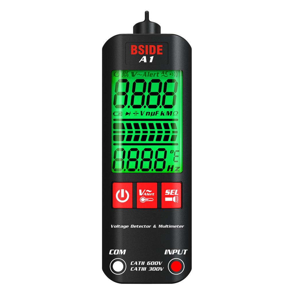 BSIDE A1 Mini-Multimeter LCD Digital Tester Spannungsdetektor 2000 zählt DC/AC-Spannungsfrequenz