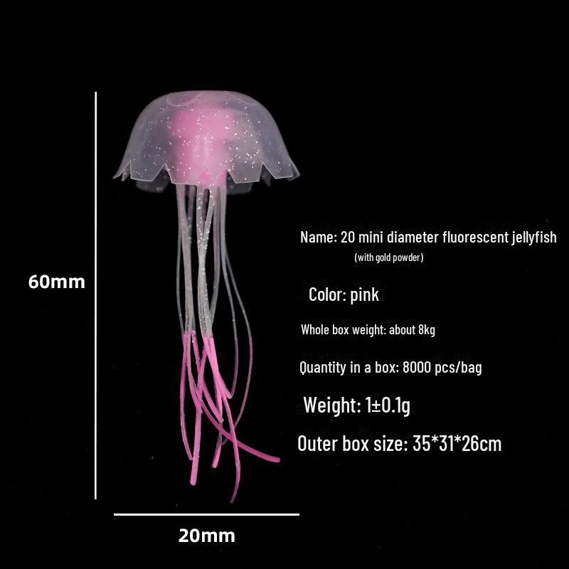 Mini Luminous Silicone Jellyfish for Aquarium Decoration
