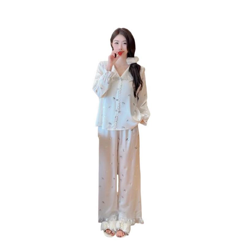 Factory goods 1011 spring new ice silk pajamas women's Douyin fashion cartoon Internet celebrity fashion loungewear suit