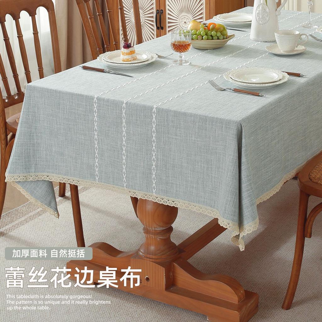 Amazon Popular Thickened Small Fresh Dining Table Cloth Lace Striped Square Cover Towel Home Manufacturer Spot
