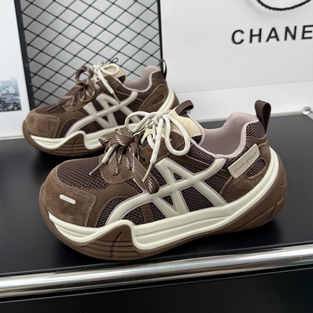 2025 Spring/Autumn Forrest Gump Lightweight Versatile Red Women's Trainer Shoes with Thick Soles