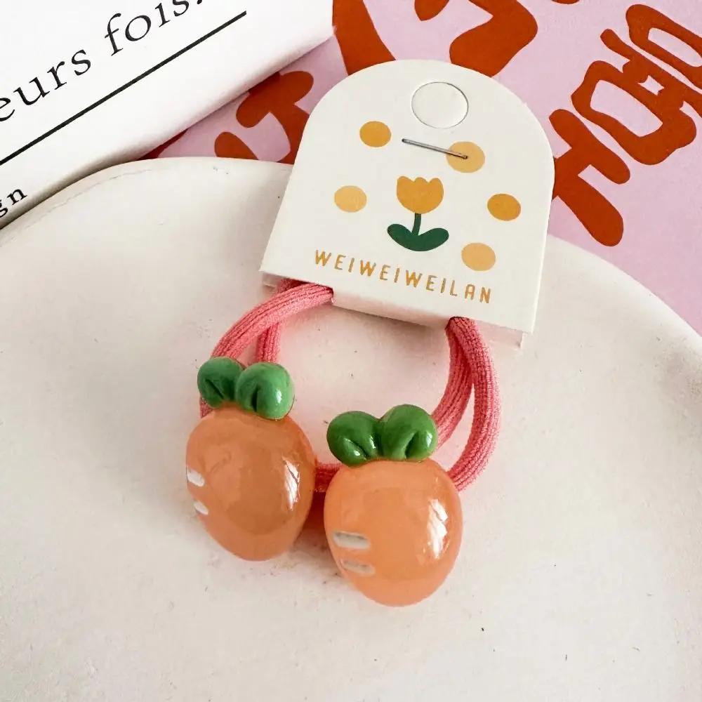 Strawberry Children Hair Scrunchies Candy Color Peach Kids Ponytail Holder Hairpin Hair Accessories Fruit Hair Rope Headdress