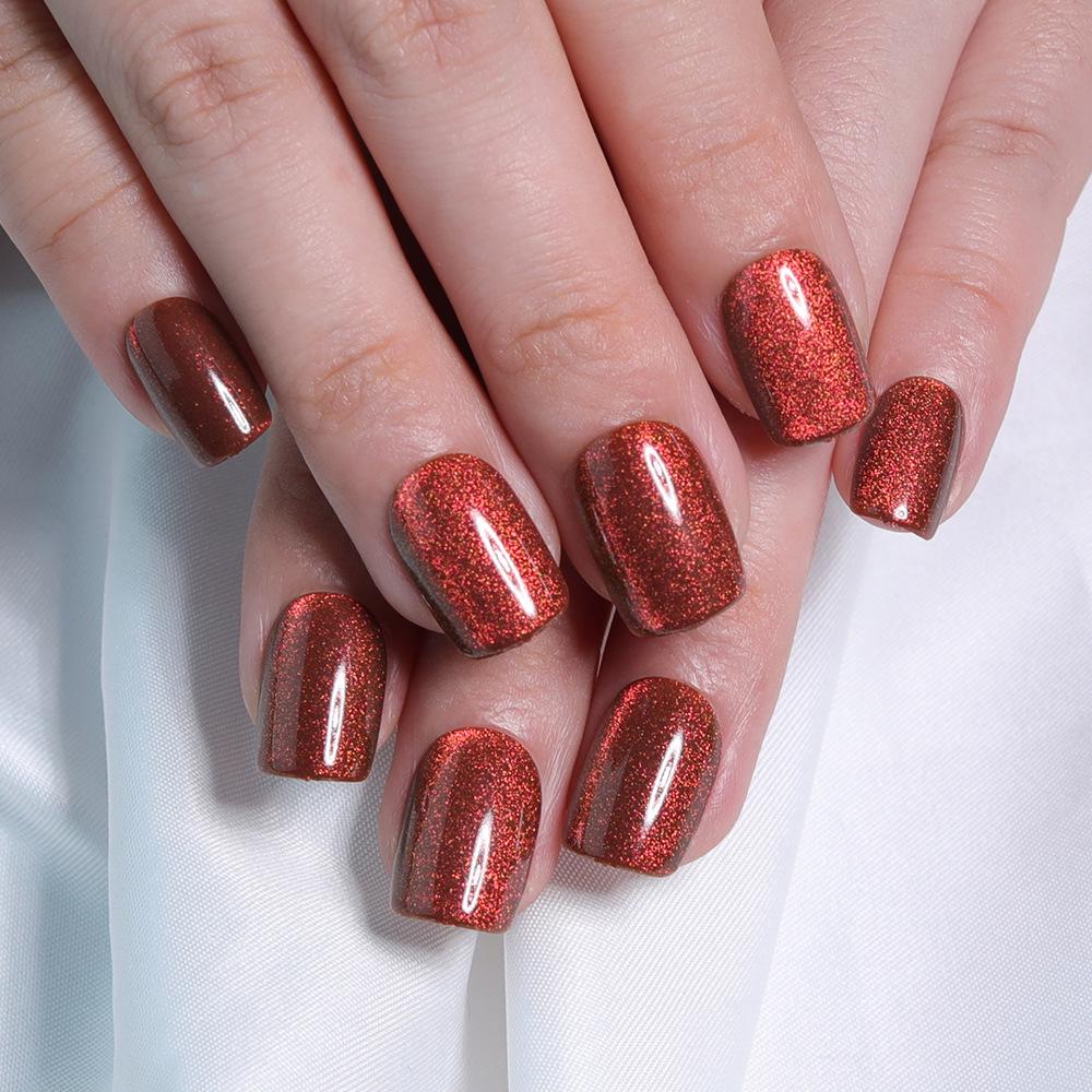 31 Colors Advanced Flash Cat Eye Short Square Press-On Nails - 30PCS Box