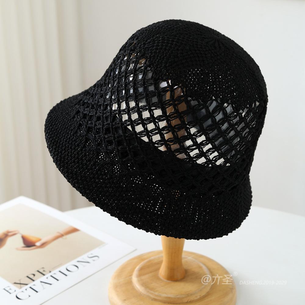 Nowy styl słomkowy kapelusz na wyjścia, lekki i przewiewny kapelusz typu bucket hat, elegancki kapelusz bucket hat damski letni