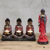 Buddha Candle Holder Antique Three Devotees