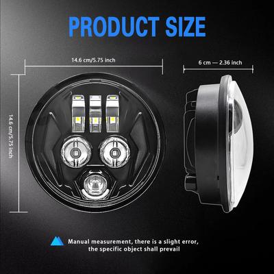 1 pz faro LED per moto da 5,75 pollici proiettore per moto faro luce di guida super grandangolare