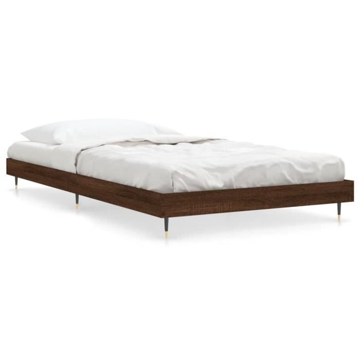 VidaXL Bed Frames Brown Oak 90x190 Cm Engineered Wood 832204