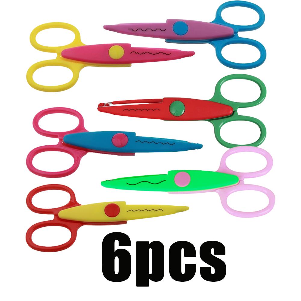 1/6pcs Student Diy Color Album Decorative Lace Secure Scissors Paper Cutter Kids Creative Diary Craft Tools For Gifts Supplies