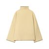 Abrigos Casuales Amarillos Otoño Invierno Para Mujer Moda Manga Larga Cuello Alto Holgado Ropa Exterior Elegante Chaquetas de Un Botón