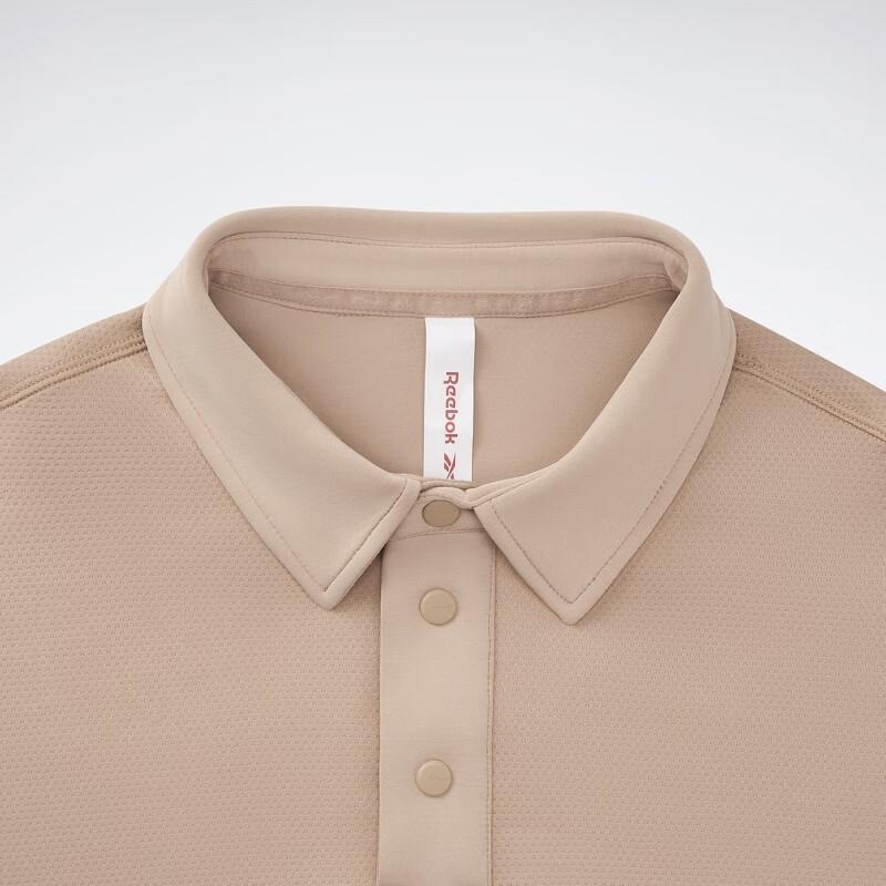 Reebok Beats Polo Series Solid Color Casual Loose Breathable Short Sleeve Polo Shirt Unisex tops Khaki 23RCS419UGK0