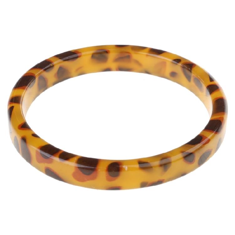 Classy Leopard Mottled Bangle Elegant Resin Bracelet Classical Leopard Mottled Bangle Jewelry for Beach Dancing
