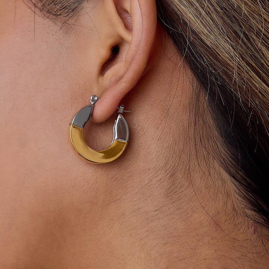 Yori Trendy Daily Geometric Polished Earrings for Women Stainless Steel Exquisite Spring Summer Trending Jewelry
