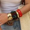 2026 Irregular Mixed Color Resin Bangles Bracelets for Women Punk Geometric Metal Bracelet Fashion Accessories Jewelry
