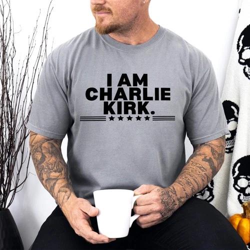 I Am Charlie Kirk Free Legend Multicolor Peripheral Cotton Printed Tshirt Highquality Personalized Fashion Short Sleeved Top