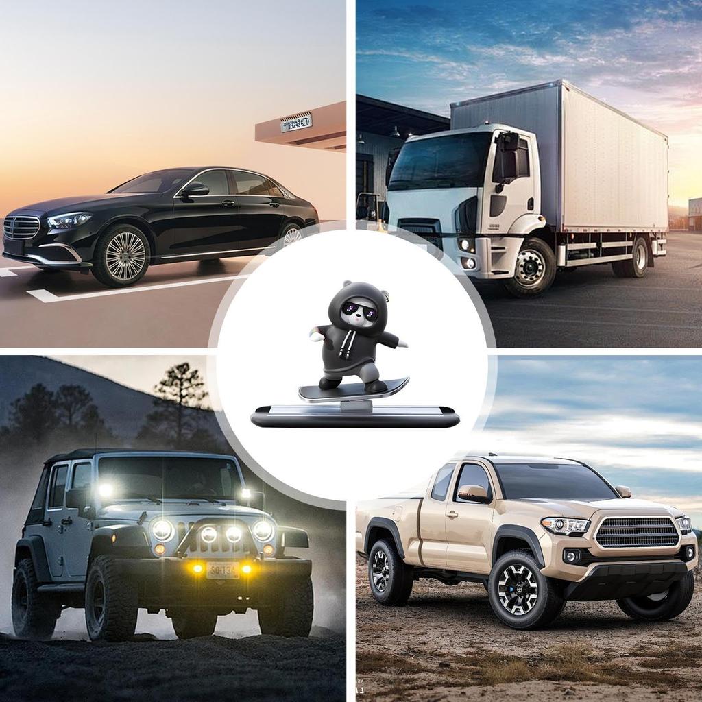 Skateboard Bear Dashboard Ornament Skateboard Bear Car Decoration Skateboard Bear Car Ornament Car Dashboard Decoration Funny Skateboard Bear Dec