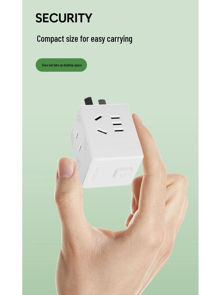 Magic Cube Multi-Port USB Charger Power Strip, Desktop Socket, No-Wire Multi-Position Plug for Home Use