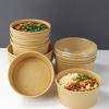 50-Pack 500Ml 750Mldisposable Salad Bowls - Kraft Paper Bowls With Transparent Lids Multiple Options