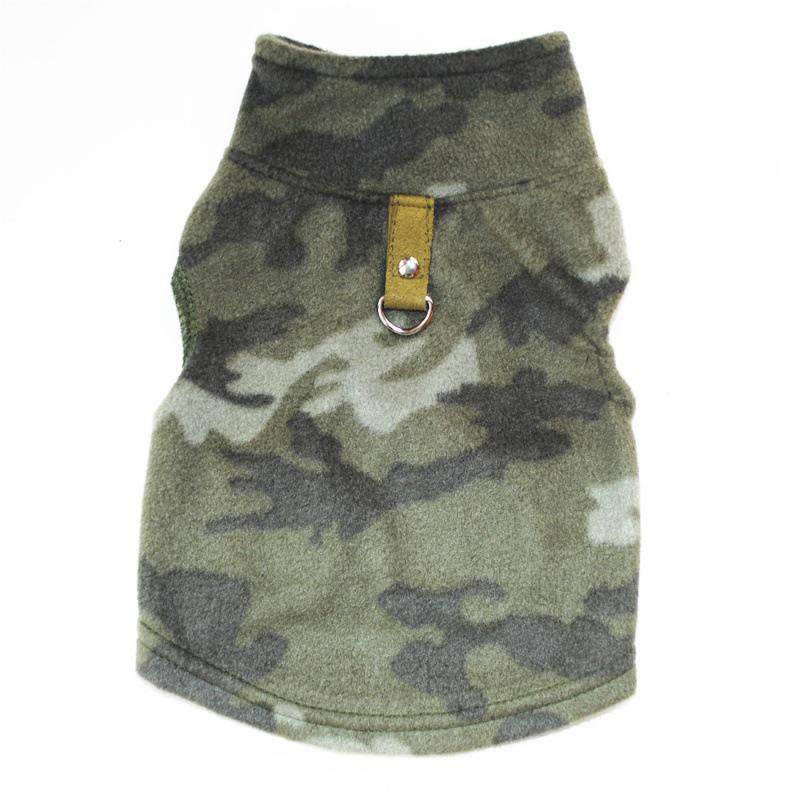 Large Dog Autumn/Winter Fleece Coat with Traction Buckle and Stand Collar