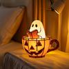 Ghost Bubble Bath Lamp Cute Ghost-Themed Night Light Color-Changing LED Mood Light for Bedside Bathroom Decor