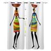 African Women Apron Ceramic Cartoon Window Curtains Bedroom Kitchen Decor Curtain Panel Window Curtains for Living Room