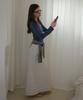 Salon De Yon Studded Sweat Skirt_ Melange Gray