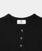 Dekkoloso Dima Cotton Henley Neck Short Sleeve T-Shirt [Black]