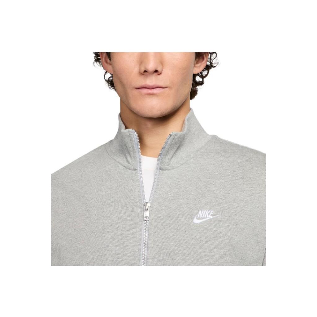Nike Einfarbige Stehkragen-Reißverschluss-Freizeitjacke mit langen Ärmeln für Herrenjacken Grau FQ3427-063
