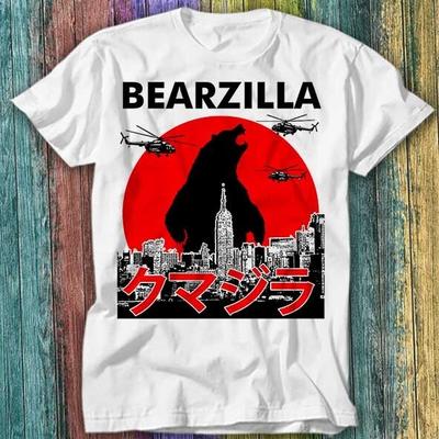 Bearzilla Bär Drache Tier Haustier Japanisches T-Shirt Top Tee 426