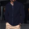Men S Stand Collar Thick Fleece Lined Loose Casual Jacket