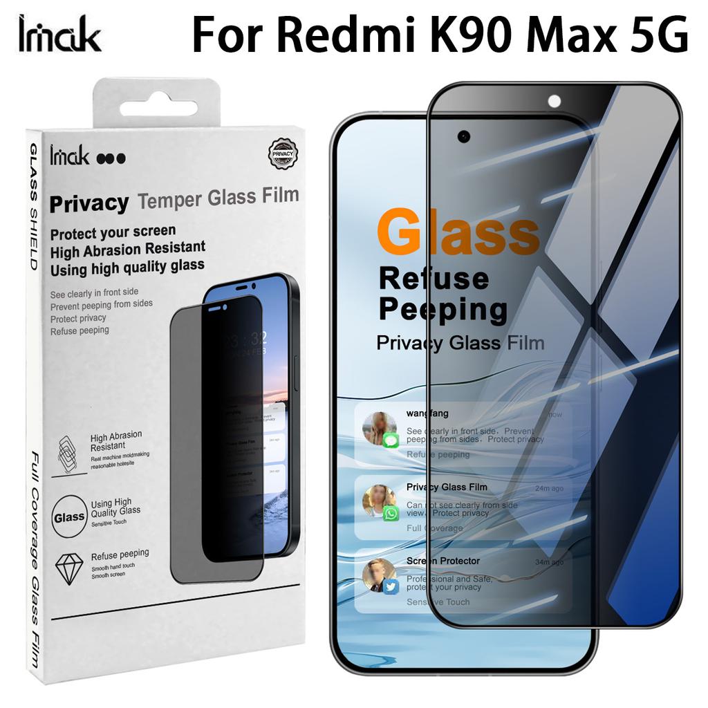 For Redmi K90 Max 5G Glass IMAK Privacy Temper Glass Full Screen Coverage Film Support Fingerprint Unlocking