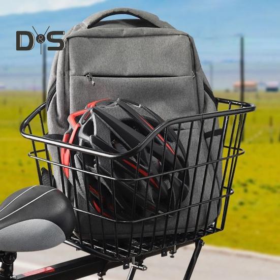 Bike Rear Storage Basket Heavy Duty Large Capacity Universal MTB Road Mountain Bicycle Metal Wire Basket Bike Accessories