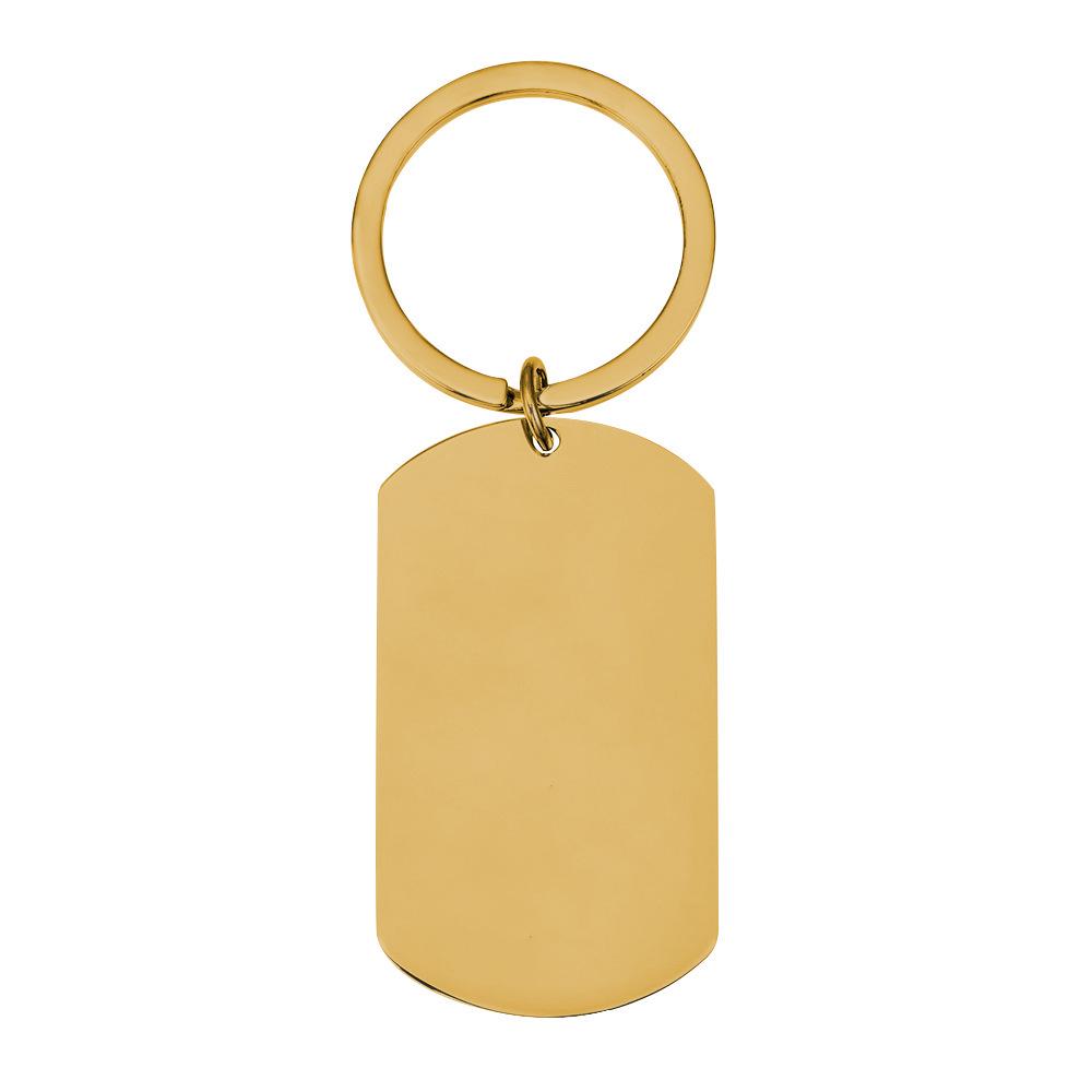 Stainless Steel Military Dog Tag Keychain - Engravable, Colorfast, Round Corner, Smooth Surface