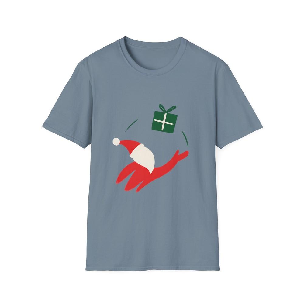 

Unisex Softstyle T-Shirt Santa Juggling Gifts Christmas Holiday M