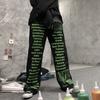 Women's Fashion Sweatpants Korean Version Retro Versatile Loose Letter Casual Ins Men and Women Couples Waist Wide Leg Trousers