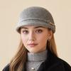 Vlněný baret Dámský podzimní a zimní retro cylindr klobouk módní kupolovitý vlněný jezdecký klobouk