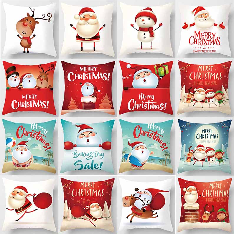 

Санта-Клаус Рождественские украшения Печатные площади Подушка Главная Украшение 45cm 45cm