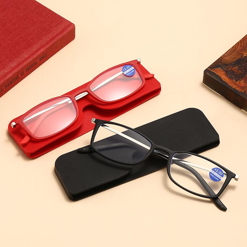 Ultra Thin Pastable Mobile Phone Reading Glasses Anti Blue Light for Men and Women with Eyeglasses Case +1.0 To +4.0