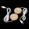 1/4 PCS LED Round Luminous Base Wooden Adjustable Color Changing Display Stand Home Lighting 3D Crystal Glass Resin Art