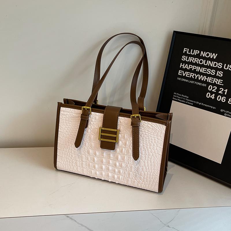 Freizeit Damen Ein Schultertasche Achseltaschen Große Kapazität Herbst Winter Vielseitige Handtaschen Textur Steinmuster PU Tragetasche