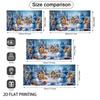 2D Door Banner 1 Piece Winter Snowman Fairyland Garage Door Banner with Snowman Snowflake and Flashing Effects