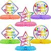 Colorful Happy Birthday Honeycomb Centerpieces 6pcs Kids Party Table Decorations