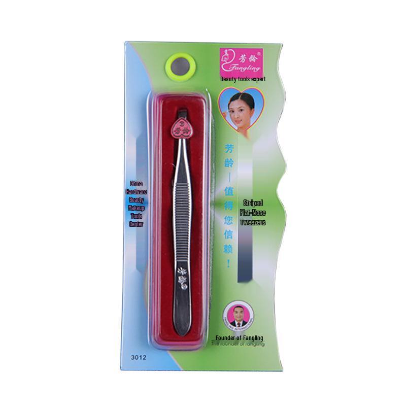 3013B Gold Plated Flat Tip Stainless Steel Eyebrow Tweezers for Men s Hair Removal